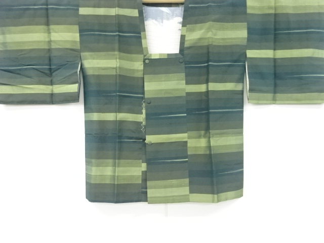 リサイクル　横段織り出し手織り節紬道行コート